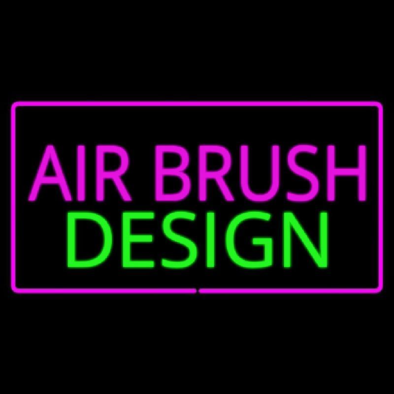 Pink Airbrush Design With Pink Border Handmade Art Neon Sign