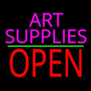 Pink Art Supplies Block With Open 2 Handmade Art Neon Sign
