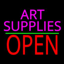 Pink Art Supplies Block With Open 3 Handmade Art Neon Sign