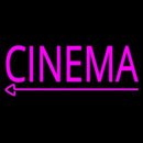 Pink Cinema With Arrow Handmade Art Neon Sign