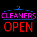 Pink Cleaners Block Red Open Logo Handmade Art Neon Sign
