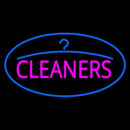 Pink Cleaners Oval Blue Logo Handmade Art Neon Sign