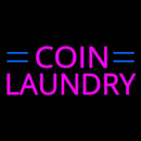 Pink Coin Laundry Blue Lines Handmade Art Neon Sign
