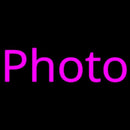 Pink Cursive Photo Handmade Art Neon Sign