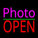 Pink Cursive Photo With Open 2 Handmade Art Neon Sign
