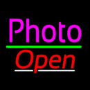Pink Cursive Photo With Open 3 Handmade Art Neon Sign