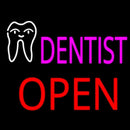 Pink Dentist Tooth Logo Block Open Handmade Art Neon Sign