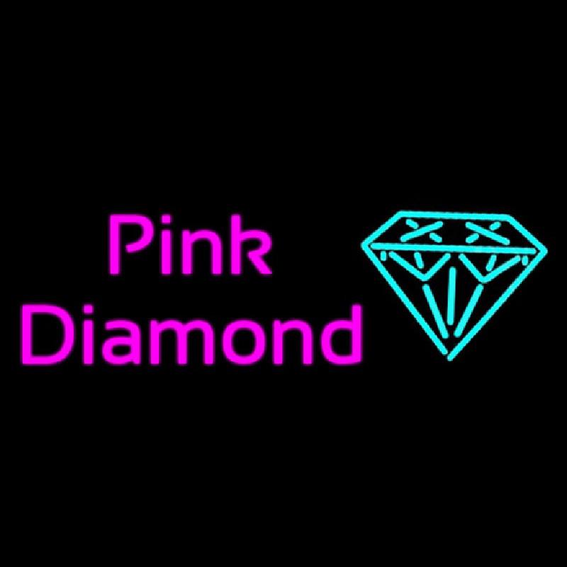Pink Diamond Turquoise Logo Handmade Art Neon Sign