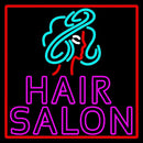 Pink Double Stroke Hair Salon With Girl Logo Handmade Art Neon Sign