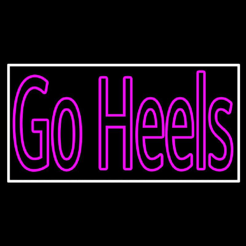 Pink Go Heels With Border Handmade Art Neon Sign