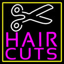 Pink Hair Cut With Scissor Handmade Art Neon Sign