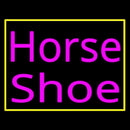 Pink Horse Shoe With Border Handmade Art Neon Sign