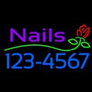 Pink Nails With Phone Number Handmade Art Neon Sign
