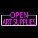 Pink Open Art Supplies With White Border Handmade Art Neon Sign