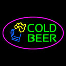 Pink Oval Cold Beer Handmade Art Neon Sign