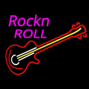 Pink Rock N Roll Guitar Handmade Art Neon Sign