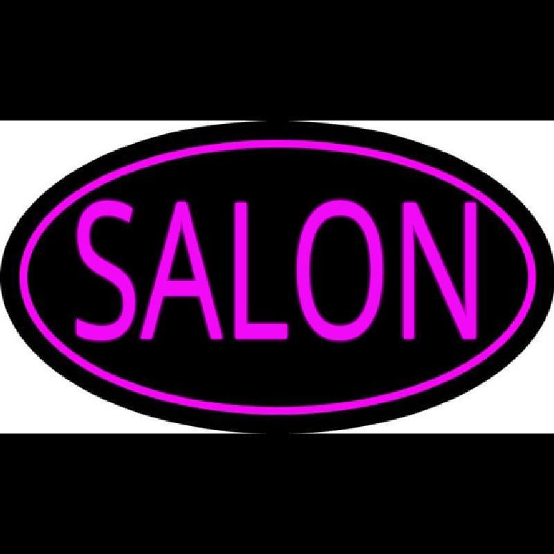 Pink Salon Oval Handmade Art Neon Sign