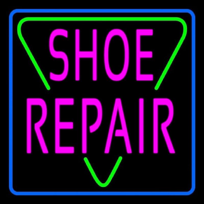 Pink Shoe Repair Block Handmade Art Neon Sign