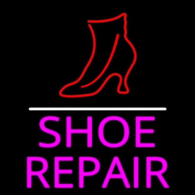 Pink Shoe Repair With Line Handmade Art Neon Sign