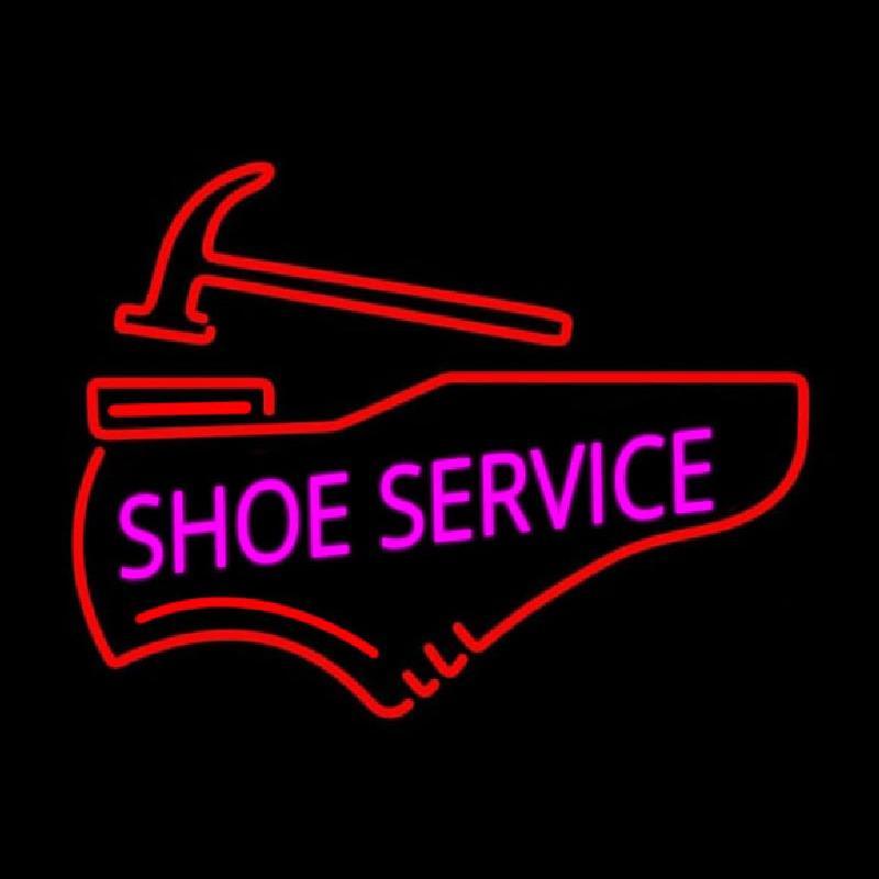 Pink Shoe Service Handmade Art Neon Sign