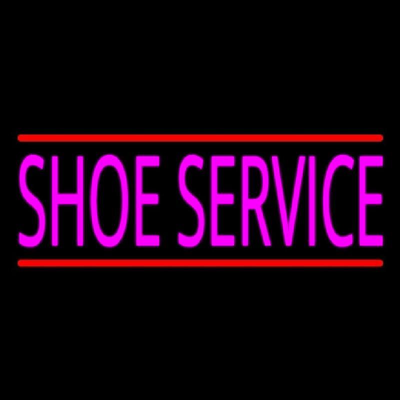 Pink Shoe Service With Line Handmade Art Neon Sign