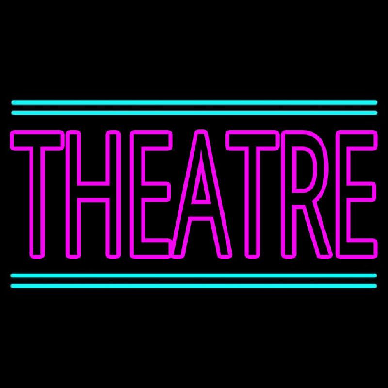 Pink Theatre With Line Handmade Art Neon Sign