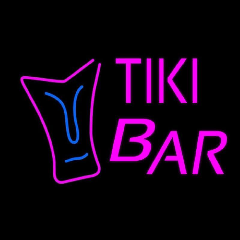 Pink Tiki Bar Handmade Art Neon Sign