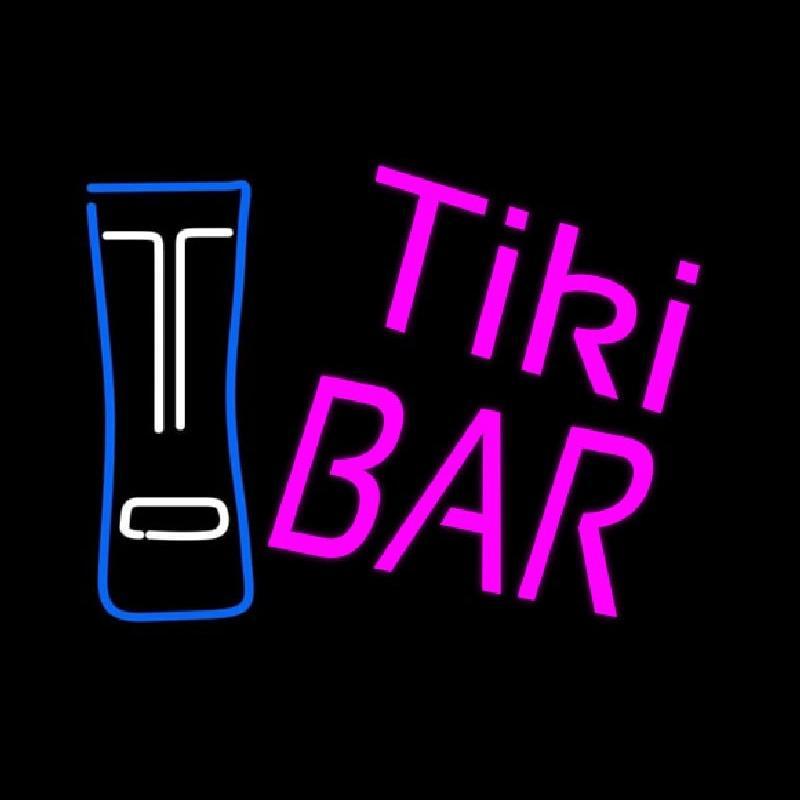 Pink Tiki Bar with Logo Handmade Art Neon Sign
