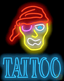 Pirate with Tattoo Handmade Art Neon Sign