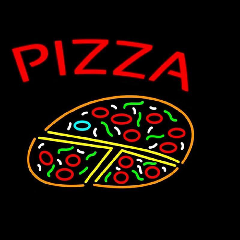 Pizza With Logo Handmade Art Neon Sign