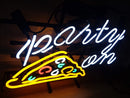 Pizza Party On neon sign