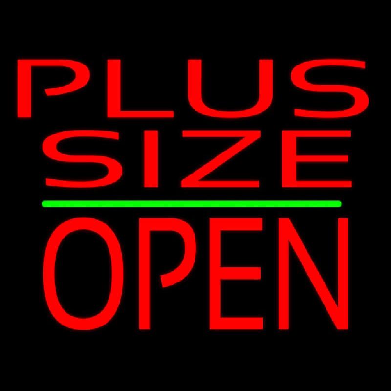 Plus Size Block Open Green Line Handmade Art Neon Sign