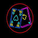 Poker Cards 1 Handmade Art Neon Sign