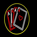 Poker Cards Icon 5 Handmade Art Neon Sign