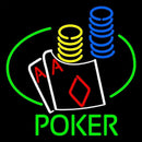 Poker Double Aces Table And Chips Handmade Art Neon Sign
