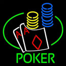 Poker Double Aces Table And Chips Handmade Art Neon Sign