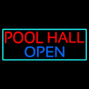 Pool Hall Open With Turquoise Handmade Art Neon Sign