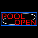 Pool Open With Blue Border Handmade Art Neon Sign