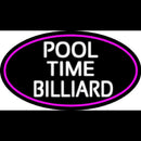 Pool Time Billiard Oval With Pink Border Handmade Art Neon Sign