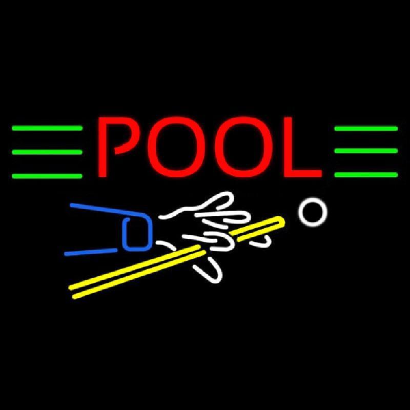 Pool With Pool Logo Handmade Art Neon Sign