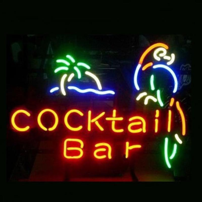 Professional Cocktail Bar Parrot Beer Bar Opens Handmade Art Neon Sign