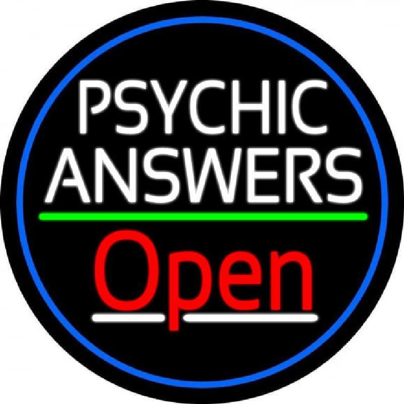 Psychic Answers Open Handmade Art Neon Sign