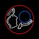 Psychic Crystal Logo With Red Border Handmade Art Neon Sign