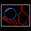 Psychic Crystal Logo With White Border Handmade Art Neon Sign