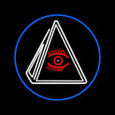 Psychic Eye Pyramid With Blue Border Handmade Art Neon Sign