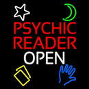 Psychic Reader Open Block White Border Handmade Art Neon Sign