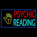Psychic Reading Block Palm Blue Border Handmade Art Neon Sign
