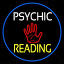 Psychic Reading Block Palm Blue Border Handmade Art Neon Sign
