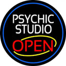 Psychic Studio Red Open Blue Border Handmade Art Neon Sign