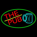 Pub And Beer Mug Oval With Green Border Handmade Art Neon Sign